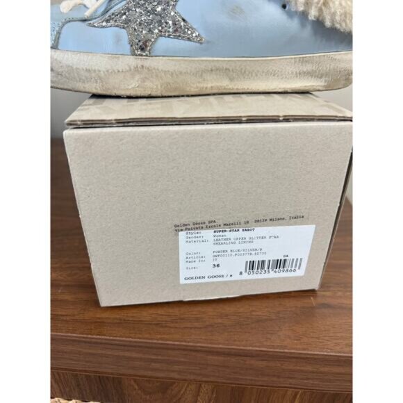 NIB Golden Goose Rare Golden Geese Suede Round Toe Slide Sneakers Blue Size: 36 - Picture 7 of 11